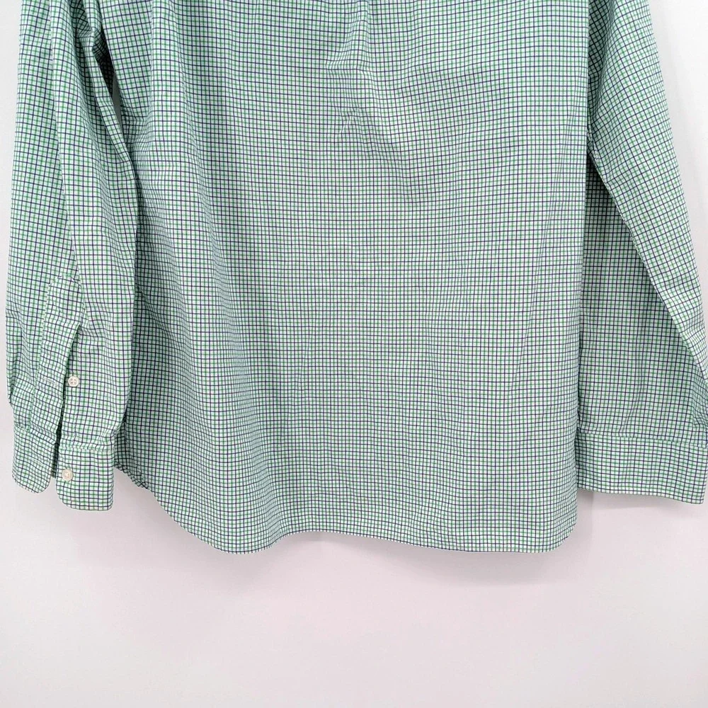 Ralph Lauren Boys Green Blue Gingham Preppy Button‎ Down Shirt Size 16